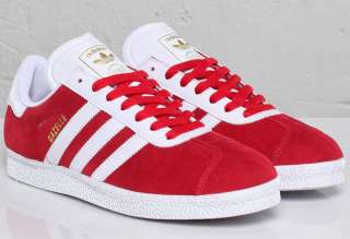 Mens Adidas Gazelle 2 Classic Low Red White Sneakers New !!! Sale 