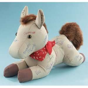  Fabric Autograph Horse Pillow with Marker Toys & Games