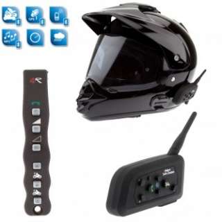Helmet Headset Intercom Bluetooth Motorcycle for Phone Satnav + Remote 