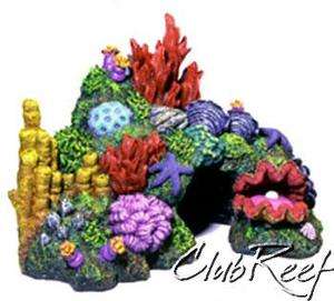 Australian Barrier Reef Coral Cave & Clam Aquarium Ornament  