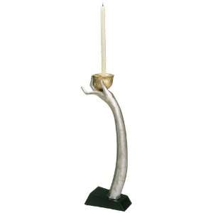  Weathered Silver Arm Large Candle Holder