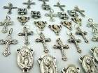 crucifix mary cross rosary center piece parts jesus charm pendants