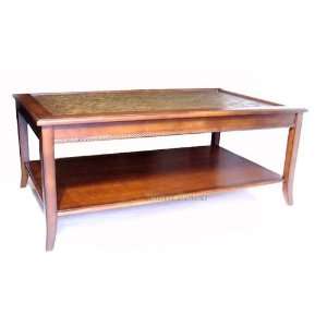  Wood Brass Glass Coffee Shelf Sofa Table Furniture
