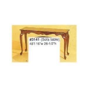    CHERRY WOOD VENNEER SOFA TABLE WITH QUEEN ANNE LEGS