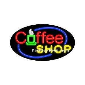  Flashing Coffee Shop Neon Sign (Oval): Sports & Outdoors