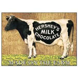   Chocolate Metal Tin Sign Hershey Cow Milk Farm