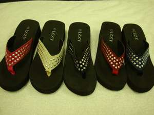 NEW Ladies Thong Platform Studded Sandals  