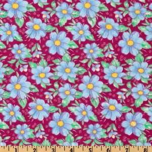  44 Wide Flannel Florals Purple Fabric By The Yard: Arts 