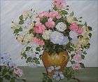 High Q Hand Painted Oil Painting Repro Van Gogh Pink and White Roses