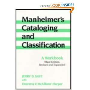  Manheimers Cataloging and Classification A Workbook 