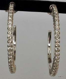   .00 ROBERTO COIN 18K White Gold Diamond Hoop Earrings SALE!  