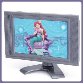 PLASTIC Toy DOLL FURNITURE for BARBIE dolls detachable LCD TV Grey 