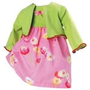   Clothing   Pink Dress/Green Jacket (fits 13.5 15 in.): Toys & Games