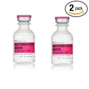 2 Bottles Bacteriostatic Sterile Water for Injection, 30ml 
