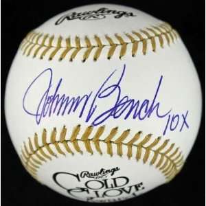  Reds Johnny Bench 10x Signed Oml Gold Glove Baseball Jsa 