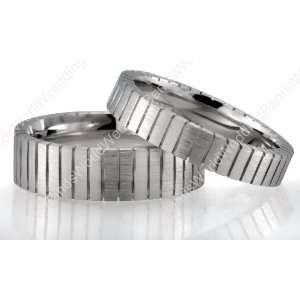  His and Her Wedding Ring Set 6.00mm and 4.00mm Wide, Satin 