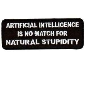 Artificial Intelligence No Match Stupidity Biker Patch