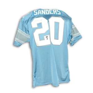  Barry Sanders Detroit Lions Blue Throwback Jersey: Sports 