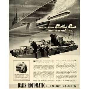   Machinery Submarine WWII   Original Print Ad