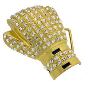  Iced Floyd Mayweather Boxing Gloves Belt Buckle Gold Tone 