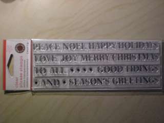 Martha Stewart Clear Christmas Phrase Rubber Stamps  