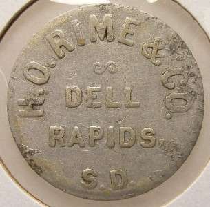 Dell Rapids South Dakota Trade Token HO Rime & Co./50c (sdt455)  
