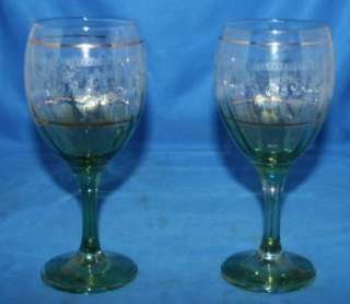 Murano Wine Glasses Green Setof 2  