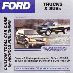  Car Care: Ford Trucks & SUVs 1976 2000 PC CD ROM repair manuals  