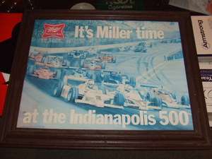 Miller High Life MGD Indy 500 Vintage racing ad sign dispay 