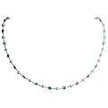 14k White Gold Blue Topaz and White Freshwater Pearl Necklace (3.4 mm)