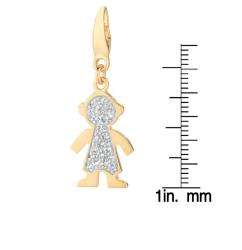 14k Gold Over Silver Diamond Accent Boy Charm  
