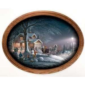 Winter Wonderland Collage Oval oak By Terry Redlin:  Home 