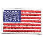US American Flag 3 3/8 X 2 Silver & Black Patch  
