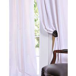 Signature White Faux Silk 96 inch Curtain Panel  