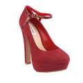   by Beston Bebe 01 Womens Red Mary Jane Ankle strap Platform Pumps