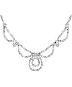 18k White Gold 4ct Diamond Vintage style Necklace  Overstock