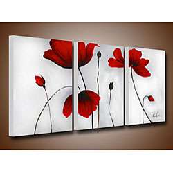 Flowers Hand painted Oil on Canvas Art Set  Overstock