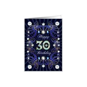 30th Birthday card, Diamonds and Jewels effect Card Toys & Games