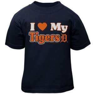 Detroit Tigers Toddler I Heart My Team T shirt   Navy Blue  