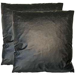 Faux Leather Square Decorative Pillows (Set of 2)  