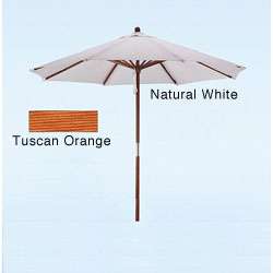 Hard Wood White/ Tuscan Orange Patio Umbrella  