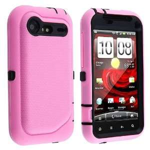   for HTC Droid Incredible 2, Black Plastic / Hot Pink Silicone Skin