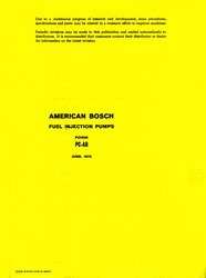 International Bosch 100 Injection Pump Parts Manual  
