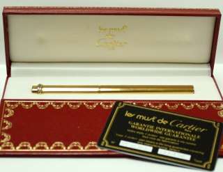   Gold Ballpoint Pen Vintage VENDOME EXLNT in BOX Cert 18K Trinity Ring