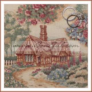 BOOAK Fabric English Shabby Rose Flower Cottage Cabin Flower Garden 