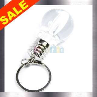 New Mini Clear Keychain Bulb LED Light Lamp Silver Cute  