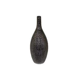  UTC 11106 Metallic Ceramic Vase with Silver Dot Distress 