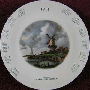 Vintage Calendar Plate 1911 Compliments of Joe Daiches Credit Jewelers 