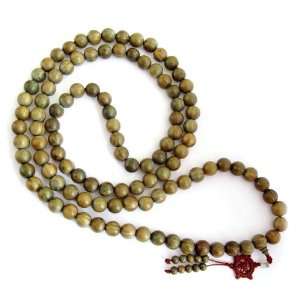   Green Sandalwood Beads Tibetan Buddhist Prayer Meditation Mala 56 Inch