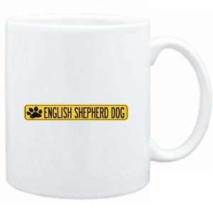 Mug White  English Shepherd Dog PAW . SIGN / STREET  Dogs:  